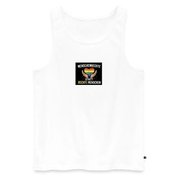Human rights instead of right-wing people - Men's Premium Organic Tank Top - white - Front - AI Model Male 178 light (178cm)