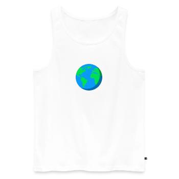 Globe Globe Monde Terre Planète Continent Océan - Débardeur bio Premium Homme - blanc - Devant - AI Model Male 178 light (178cm)