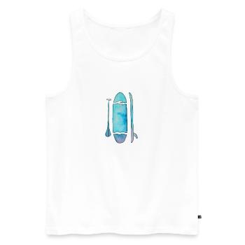 Stand Up Paddling Board SUP blau - Männer Premium Bio Tank Top - Weiß - Vorne - AI Model Male 178 light (178cm)