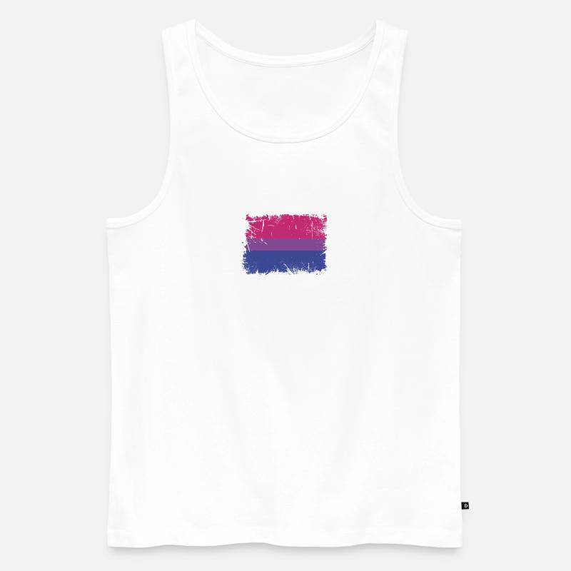 Bisexual Pride Flag - Männer Premium Bio Tank Top - Weiß