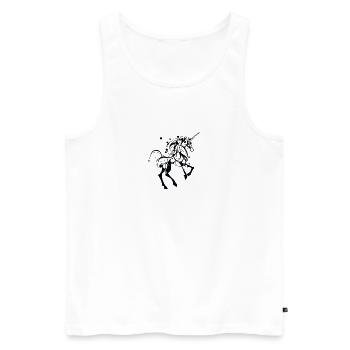 Einhorn - Männer Premium Bio Tank Top - Weiß - Vorne - Michal (187cm)