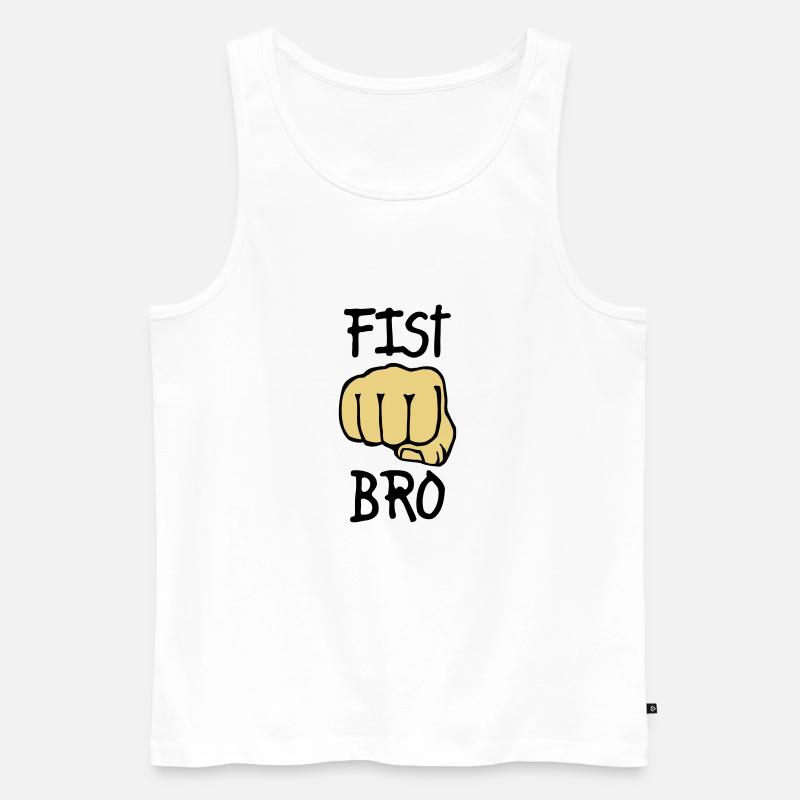 fist bro 2c - Männer Premium Bio Tank Top - Weiß