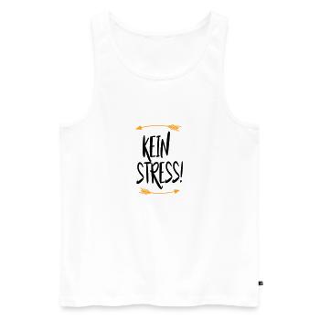 Sprüche Kein Stress - Männer Premium Bio Tank Top - Weiß - Vorne - AI Model Male 178 light (178cm)