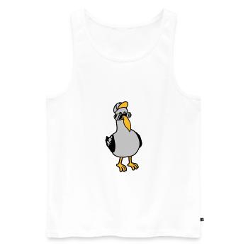 Cool Seagull Lunettes de soleil Bonnet - Débardeur bio Premium Homme - blanc - Devant - Michal (187cm)