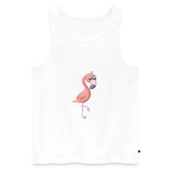 Sweet comic flamingo - Men's Premium Organic Tank Top - white - Front - AI Model Male 178 light (178cm)