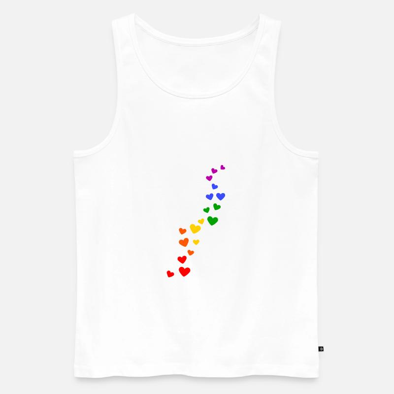 Regenbogen Herzen pride - Männer Premium Bio Tank Top - Weiß