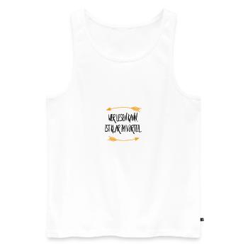 Wer lesen kann ist klar im Vorteil Sprüche - Männer Premium Bio Tank Top - Weiß - Vorne - Michal (187cm)