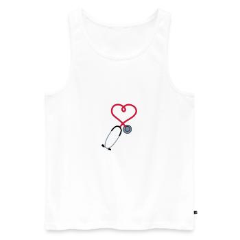 stéthoscope_sp7 - Débardeur bio Premium Homme - blanc - Devant - Michal (187cm)