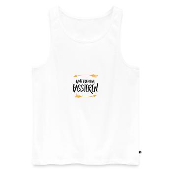 Sprüche Kann jedem mal passieren - Männer Premium Bio Tank Top - Weiß - Vorne - AI Model Male 178 light (178cm)