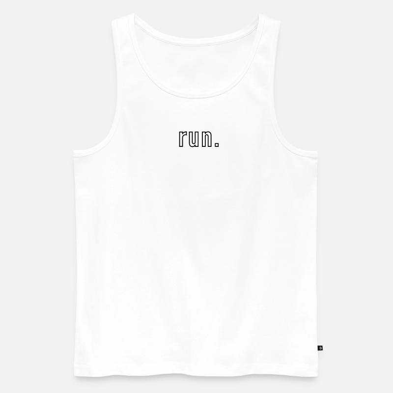 Run - Männer Premium Bio Tank Top - Weiß