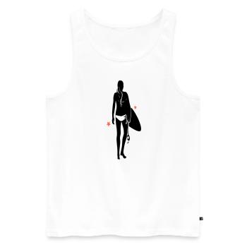 Surferin - Männer Premium Bio Tank Top - Weiß - Vorne - AI Model Male 178 light (178cm)