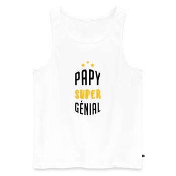 Papy Papi Grand Père Grand-Père Famille Noël - Men's Premium Organic Tank Top - white - Front - AI Model Male 178 light (178cm)