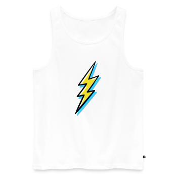 Blitz im Vorhut-Stil - Männer Premium Bio Tank Top - Weiß - Vorne - AI Model Male 178 light (178cm)