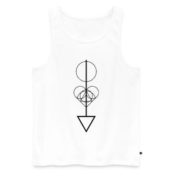 Geometrischer Pfeil - Männer Premium Bio Tank Top - Weiß - Vorne - Michal (187cm)