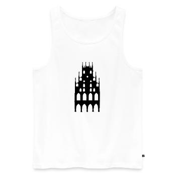 Münster - Männer Premium Bio Tank Top - Weiß - Vorne - Michal (187cm)