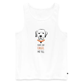 Hunde sind Engel mit Fell - Männer Premium Bio Tank Top - Weiß - Vorne - Michal (187cm)