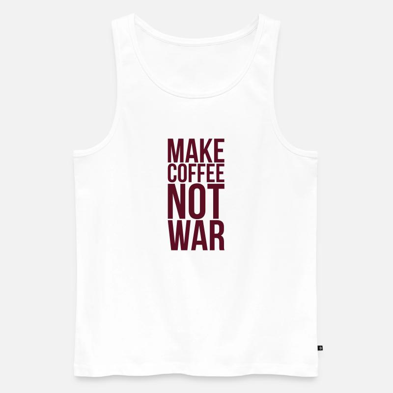 Make coffee not war - Männer Premium Bio Tank Top - Weiß