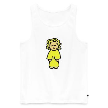 girl - Débardeur bio Premium Homme - blanc - Devant - AI Model Male 178 light (178cm)