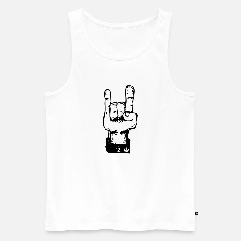 Rock and roll hand de - Männer Premium Bio Tank Top - Weiß