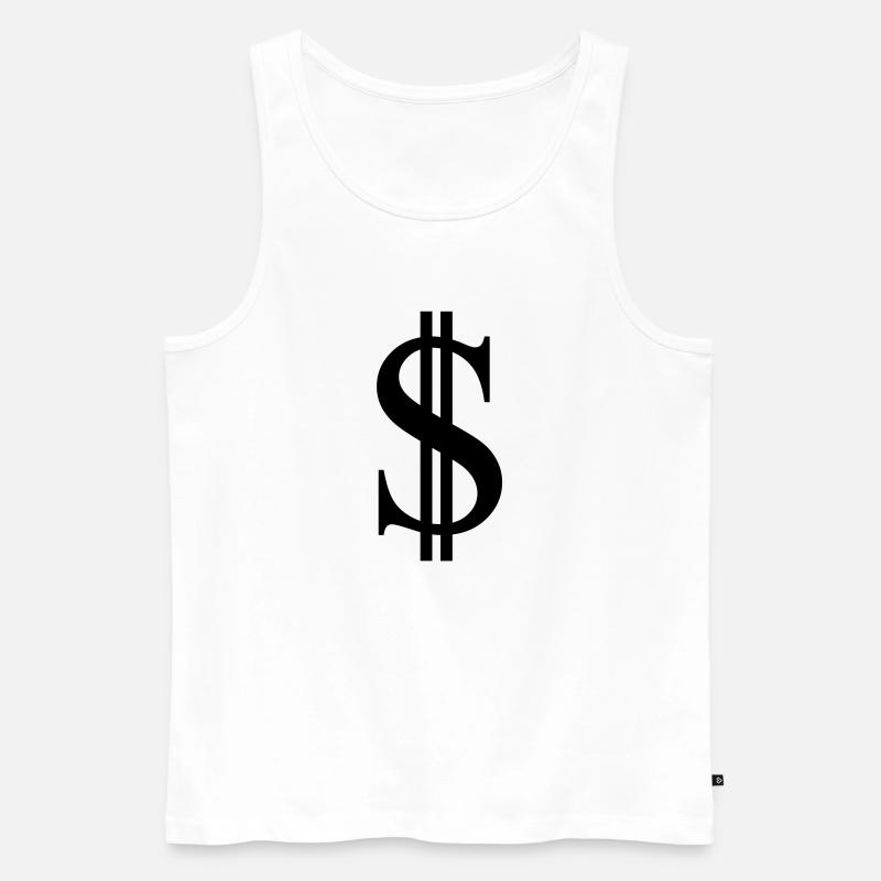Dollarzeichen - Männer Premium Bio Tank Top - Weiß