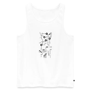 robot - Débardeur bio Premium Homme - blanc - Devant - Michal (187cm)