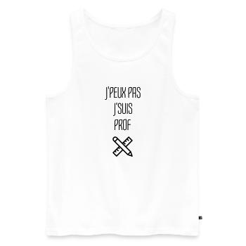 School Teacher Schule Lehrerin Ecole Prof Lehrer - Men's Premium Organic Tank Top - white - Front - AI Model Male 178 light (178cm)