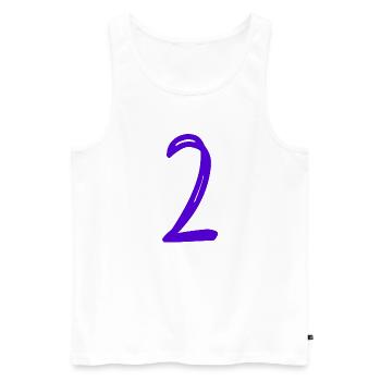 2 JAHRE. 2. JUBILÄUM. GEBURTSTAG 2 JAHRE. 2 - Männer Premium Bio Tank Top - Weiß - Vorne - AI Model Male 178 light (178cm)