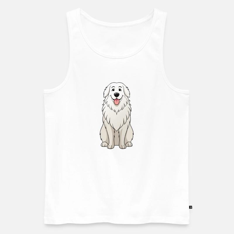 Ruhige Große Pyrenäen Digitale Kunst - Männer Premium Bio Tank Top - Weiß