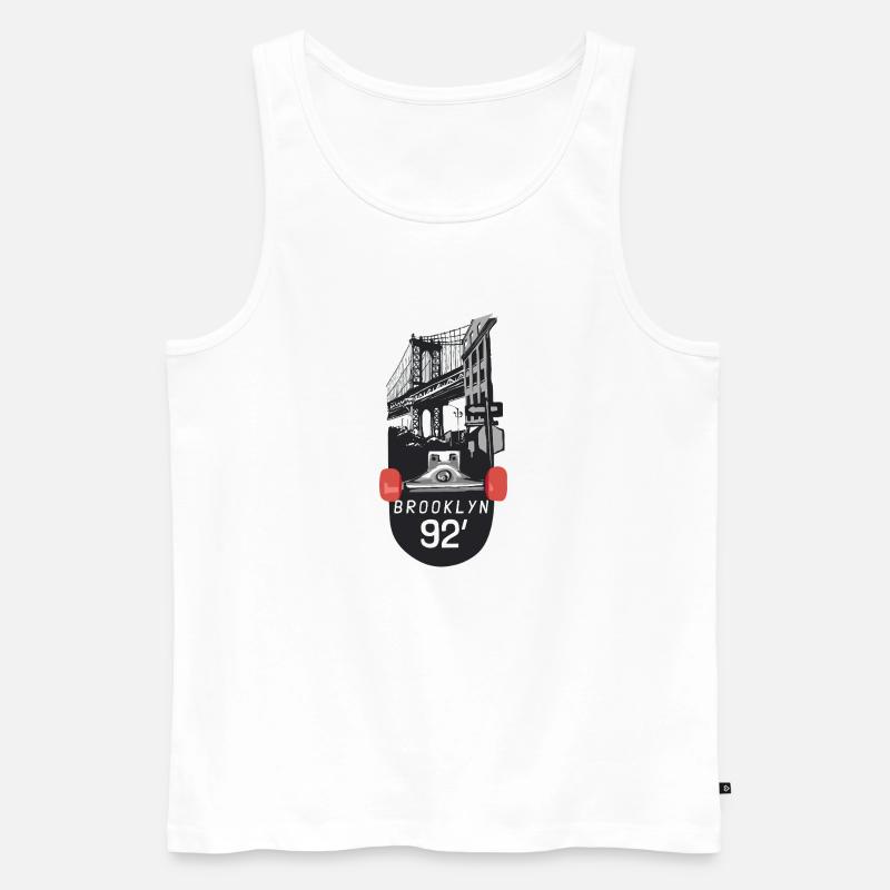 Brooklyn - Männer Premium Bio Tank Top - Weiß