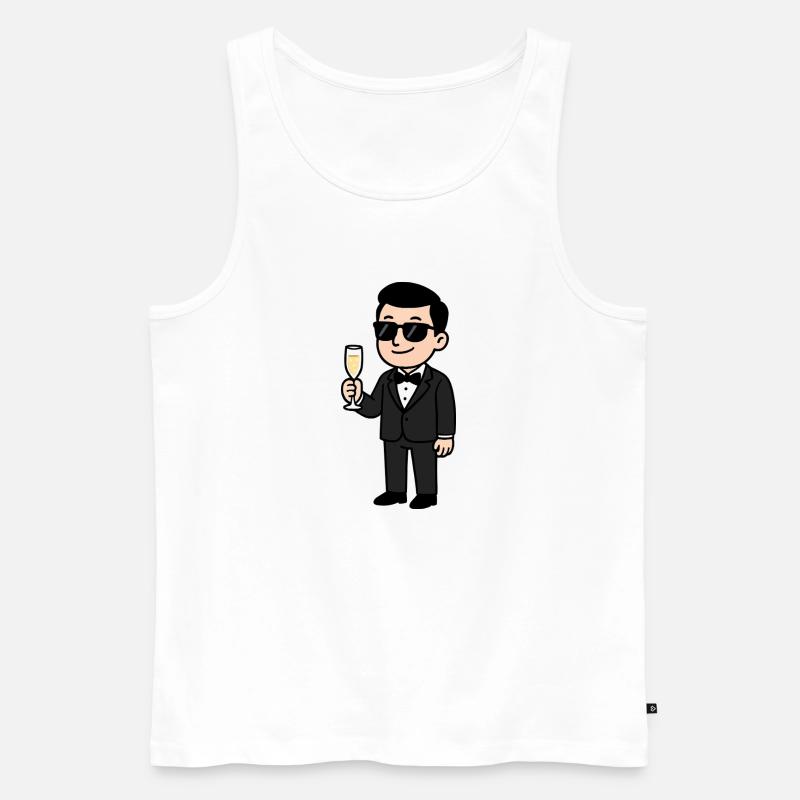 Bräutigam Hochzeit Comic - Männer Premium Bio Tank Top - Weiß