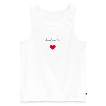 Spread more love - Männer Premium Bio Tank Top - Weiß - Vorne - Michal (187cm)