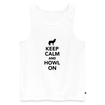 Wolf - Männer Premium Bio Tank Top - Weiß - Vorne - Michal (187cm)