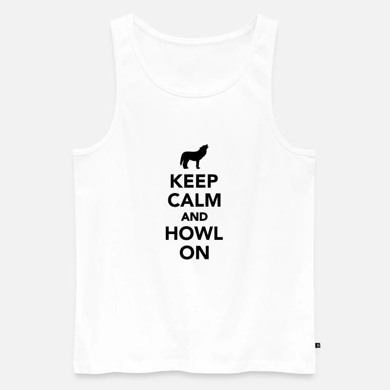 Wolf - Männer Premium Bio Tank Top - Weiß
