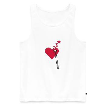 Ladder to window - window heart (3c) - Men's Premium Organic Tank Top - white - Front - Michal (187cm)