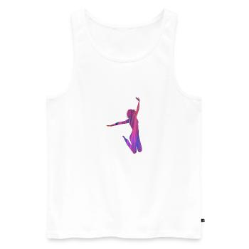 sprung,tan,tänzerin,graffiti,pink,rosa - Männer Premium Bio Tank Top - Weiß - Vorne - AI Model Male 178 light (178cm)