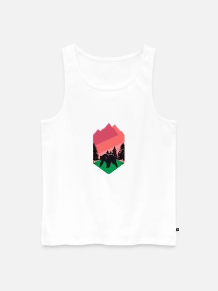 Grizzly Power - Männer Premium Bio Tank Top - Weiß