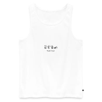 Panda Yoga | drôle | Cadeau - Débardeur bio Premium Homme - blanc - Devant - Michal (187cm)
