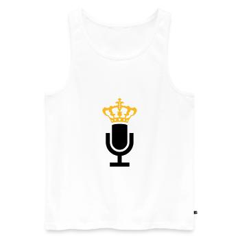 King Mikrofon Icon - Männer Premium Bio Tank Top - Weiß - Vorne - AI Model Male 178 light (178cm)