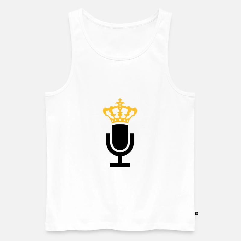 King Mikrofon Icon - Männer Premium Bio Tank Top - Weiß