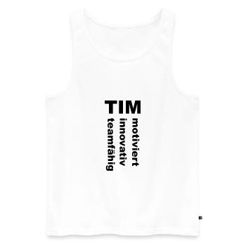 Tim - Ein spezielles Design nur für Tim - Männer Premium Bio Tank Top - Weiß - Vorne - AI Model Male 178 light (178cm)