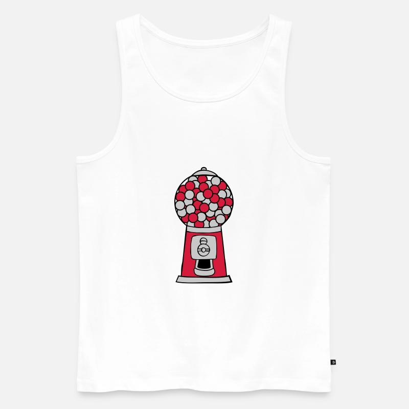 Kaugummi Spender Automat - Männer Premium Bio Tank Top - Weiß