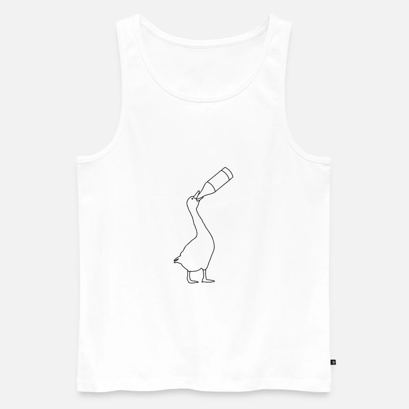 Gans säuft Bier - Männer Premium Bio Tank Top - Weiß