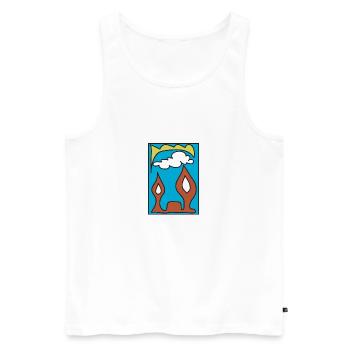 Royaume des merveilles - Débardeur bio Premium Homme - blanc - Devant - Michal (187cm)