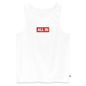 ALL IN ® | RED EDITION | FIRST DROP - Männer Premium Bio Tank Top - Weiß - Vorne - AI Model Male 178 light (178cm)