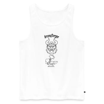 ironforge texte noir - Débardeur bio Premium Homme - blanc - Devant - Michal (187cm)