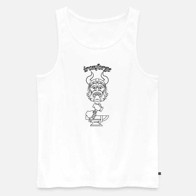 ironforge Text schwarz - Männer Premium Bio Tank Top - Weiß