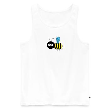 Biene - Männer Premium Bio Tank Top - Weiß - Vorne - AI Model Male 178 light (178cm)