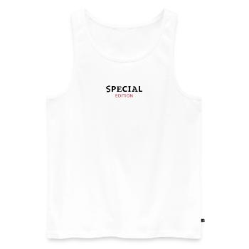 Lettrage Premium édition spéciale - Débardeur bio Premium Homme - blanc - Devant - AI Model Male 178 light (178cm)