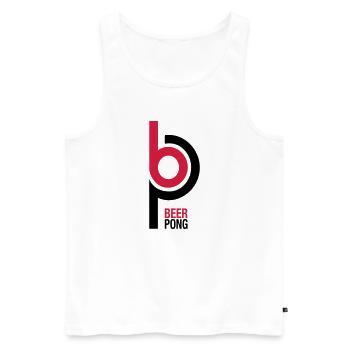 BP Beer Pong - Männer Premium Bio Tank Top - Weiß - Vorne - Michal (187cm)