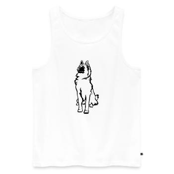 Tervuren - Men's Premium Organic Tank Top - white - Front - Michal (187cm)